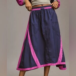 Anthro Daily Practice Sporty Navy and Pink Skirt